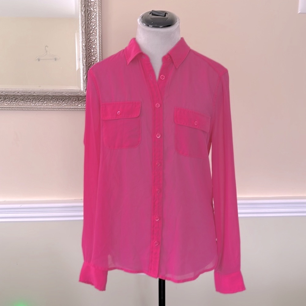 American Eagle Pink Button Down Blouse - image 3